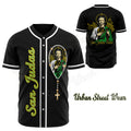San Judas Baseball Black Jersey, San Judas, San Juditas, Unisex Jersey