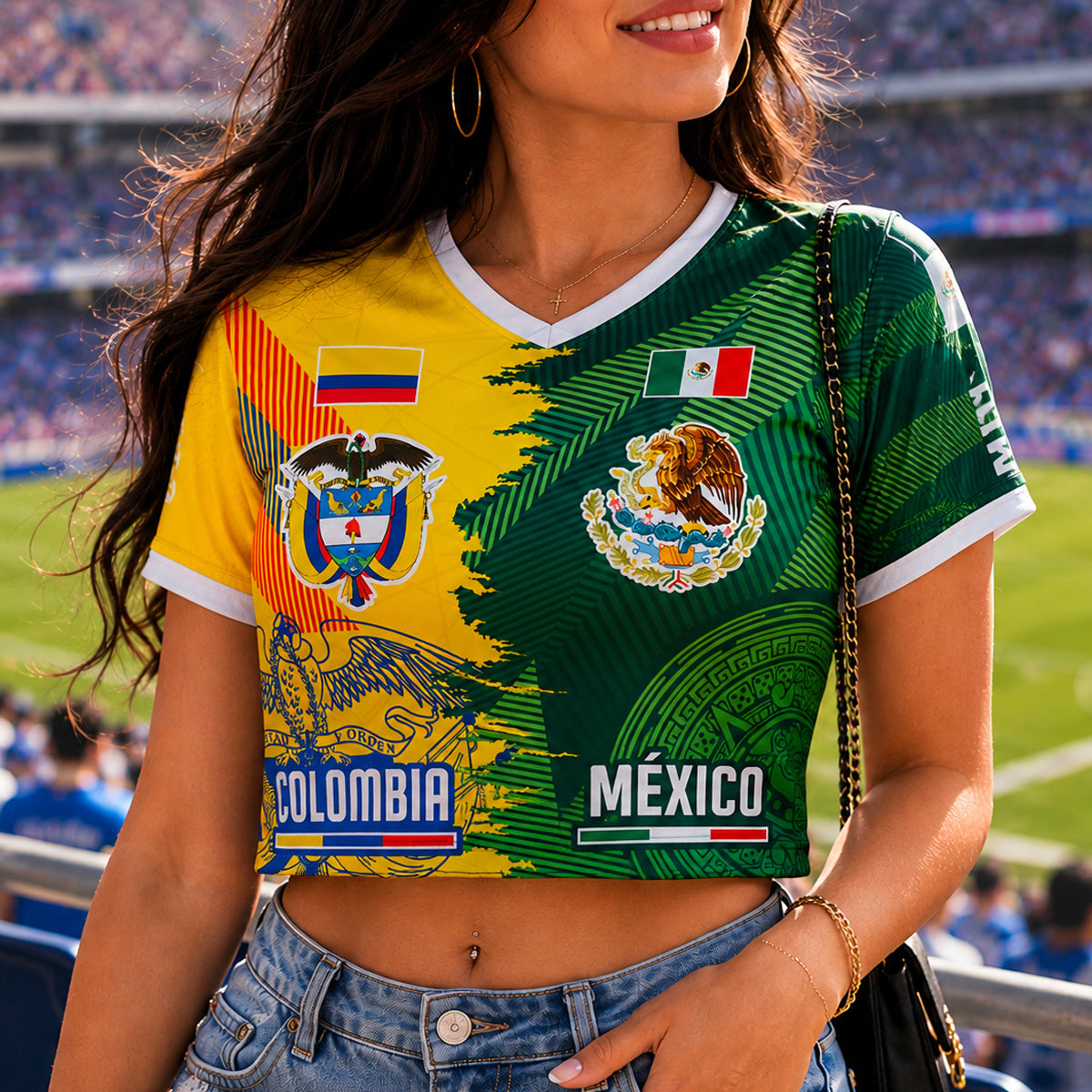 Mexico Colombia Crop Top Jersey